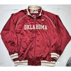 Vintage‎ Nike Oklahoma Sooners Jacket XL Red Full Zip Y2K 2003 Team Track Jacket